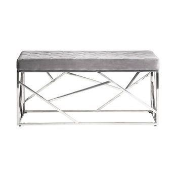 Banco Almacenaje De Lino Espuma Acero Homcom 101x38,5x44,5 Cm - Gris con  Ofertas en Carrefour