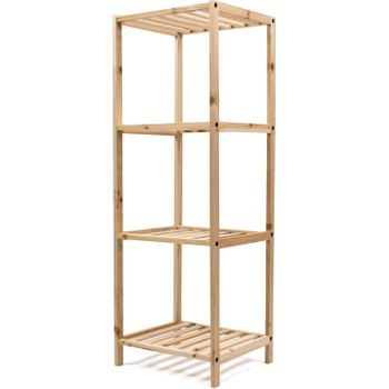 Estantería De Pie Para Baño Kinnula Con 4 Estantes Pino Teñido 90x30x30cm -  Madera Oscura [en.casa] con Ofertas en Carrefour