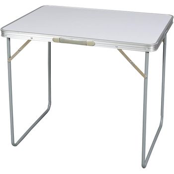 Conjunto De Mesa Y Sillas De Camping Plegable Portátil Blanco Y Gris 7house, Mesa De Camping De Aluminio Con 4 Taburetes