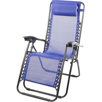 Silla Tumbona Con Reposabrazos - Azul Oscuro