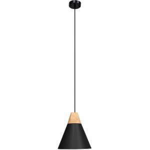 Lámpara De Techo En Aluminio Y Madera - Negro