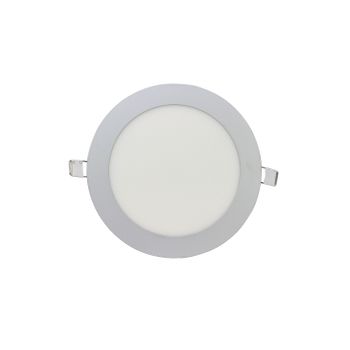 Downlight Led Redondo Ultraplano Plata 12w Plata Fría 6000k Plata Fría 6000k