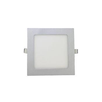 Downlight Cuadrado Ultraplano Plata 12w Plata Fría 6000k Plata Fría 6000k