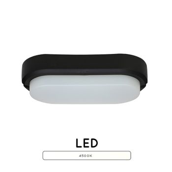 Plafón Led Oval 8w Ip65 Color Negro