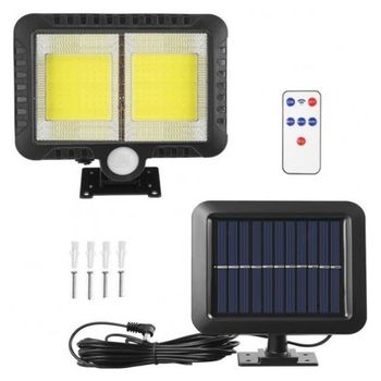 Luz Solar Exterior, Foco de 77 LED-COB Lámpara con Sensor de Movimiento,  Impermeable IP65 Jardín, Patio 