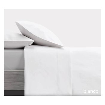 Sábana Encimera Algodón 144 Hilos Cama De 135 Blanco