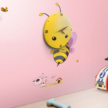 Vinilo Decorativo Con Reloj 3d -angry Bee-