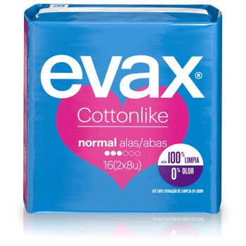 Evax Compresa Cottonlike Normal Alas 64 Unidades