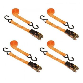 Primematik - Pack De 4 Cinchas De Amarre Con Trinquete De 4m X 25mm 800 Kg,  Color Naranja Cz01400 con Ofertas en Carrefour