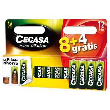 Pila Alcalina Lr06 Aa Set 8+4 - Cegasa - 106709..