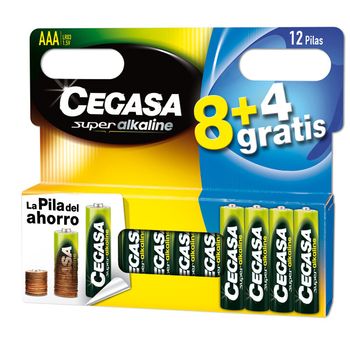 Pila Alcalina Lr03 Aa Set 8+4 - Cegasa - 106710..