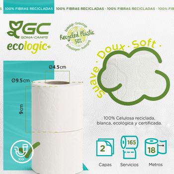 Pack 12 Rollos Papel Higiénico Gcecologic+ 22,4m