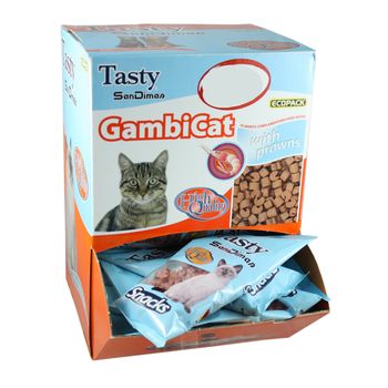 Gambicat, Snacks Para Gatos Con Gambas - 1 Bolsita Con 60 Gr