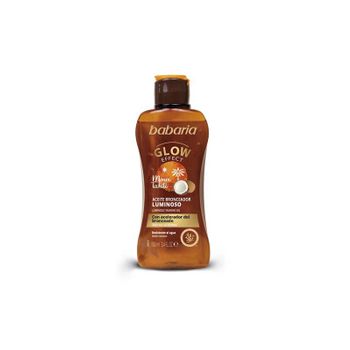 Babaria - Aceite Luminoso Formato Viaje, Acelerador Del Bronceado, Hidrata, Potencia Y Mantiene El Bronceado, Para Pieles Muy Bronceadas, Resistente Al Agua, 100% Vegano - 100 Ml