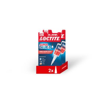 Pack 2 Unidades Loctite Superglue 3 Precision Max Pegamento Adhesivo De Cianocrilato Instantáneo Con Boquilla Extra Larga Para Areas De Difícil Acceso