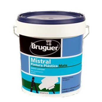 Pack 15 Unids - Pintura Plastica Blanca Mate Mistral 4 Litros Bruguer - Neoferr..