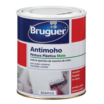 Pintura Plastica Mate Antimoho 4 Lt Blanco Bruguer