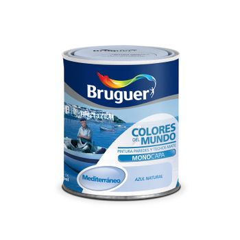 Pintura Plástica Mediterraneo Azul - Colores Del Mundo 750 Ml 975098433..