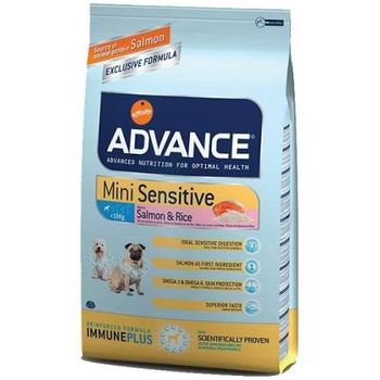 Advance Mini Sensitive Salmon, Pienso para Perros de Razas Pequeñas con  Sensibilidades Digestivas con Salmón, 7,5kg : : Productos para  mascotas