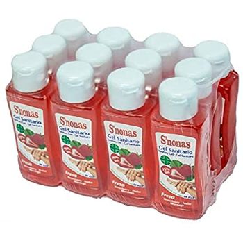 Gel Sanitario Hidroalcohólico S´nonas Aromas 100 Ml. Aroma Fresa. Pack 12 Uds