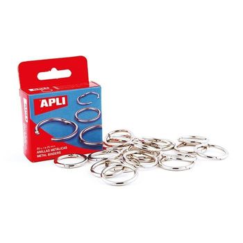 Apli Anillas Metalicas De Doble Bisagra Niqueladas 38mm -20u-