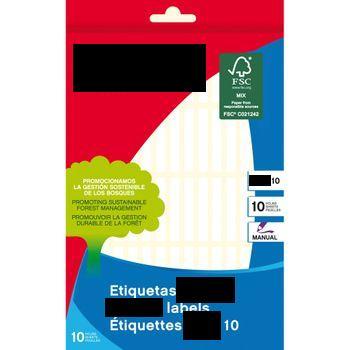 Etiquetas 10 Blancas 5.0 X 35.0mm 10 Hojas Apli