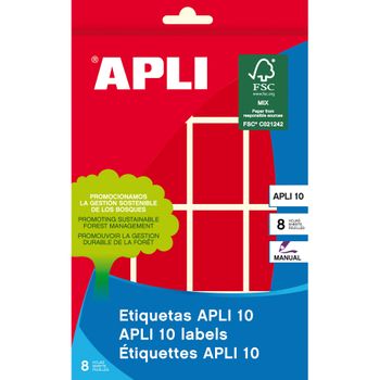 Etiquetas 10 Rojas 25 X 40mm 8 Hojas Apli