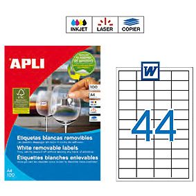 Etiquetas Autoadhesivas Apli 48.5 X 25.4mm - 100 Hojas 4400 Etiquetas