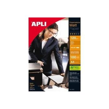 Apli Papel Fotografico Profesional Mate Inkjet 120 Gr Tamaño A4 - 100 Hojas -