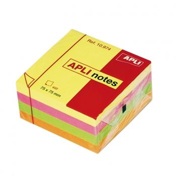 Notas Adhesivas Post-it 3m Cubo 400 Hojas 75 X 75mm Brillantes