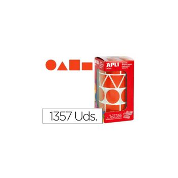 Gomets Autoadhesivos Figuras Geometricas Tamaã?o Xl Rojo En Rollo Con 1357 Unidades