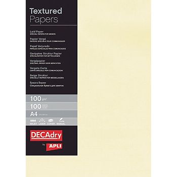 Papel Verjurado Apli A4 100 G/m² Crema 100hojas