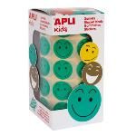 Apli Rollo 900 Gomets Redondos Smile (30 Hojas Micropreforadas) Verde 14373