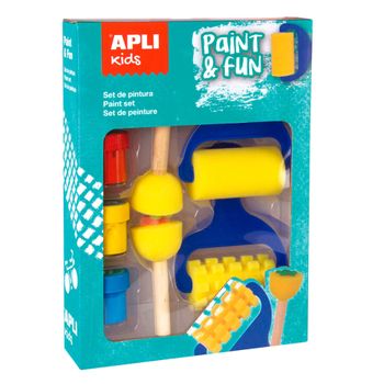 Apli Kids 15135 - Set De Pintura Con Témperas, Rodillos Y Sellos , Color/ Modelo Surtido