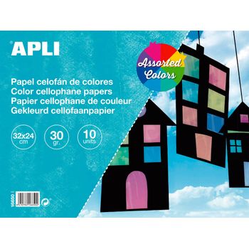 Bloc De Papel Celofán De Colores Apli 10 Hojas