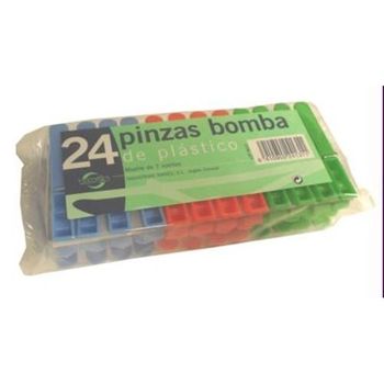 Pinzas Ropa Plastico Bomba (paq-24)