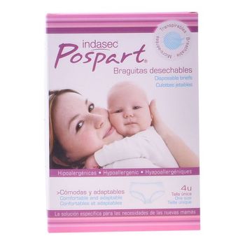 Braguitas Desechables Pospart Indasec (4 Uds) Talla Única