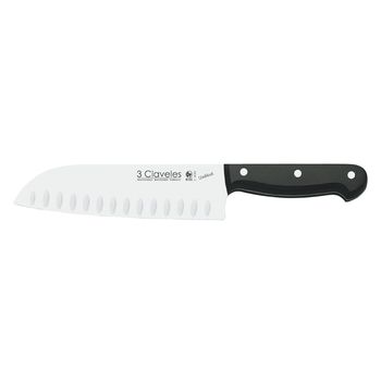 Cuchillo Santoku Alveolado 3 Claveles 18 Cm..