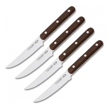 Arcos Cuchillos Carne Set Cuchillos carne cuchillo chuleteros, cubiertos  acero inoxidable, Filo Liso, 6 Unidades, Hoja 110 mm, mango monobloque, aptos lavavajillas, Caja Envase Ecológico