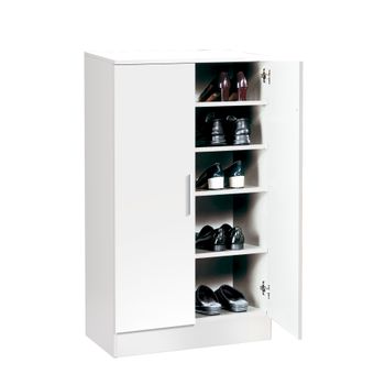 Mueble Zapatero 2 Puertas 5 Estantes Blanco