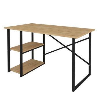 Mesa Escritorio Base Metal 2 Estantes 75x120x60 Safir - Venprodin