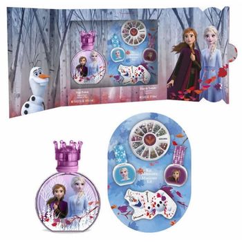 Frozen II Set 3 Piezas Neceser 3D 100 ML + Brillo Llavero Pompon Niña - JPT