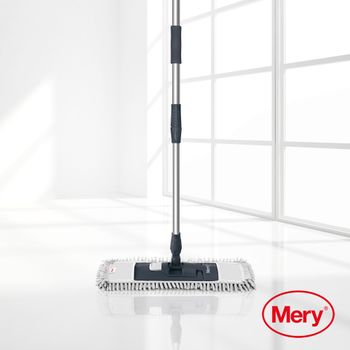 Mery, Mopa Microfibra Premium, Gris Y Negro, 47x15,5x-80-140 Cm