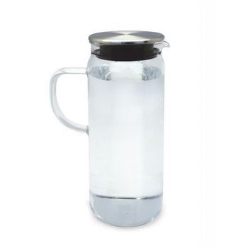 TIENDA EURASIA - Jarra de Agua de Cristal con Tapa con 2 Tipos de Apertura,  1,2L