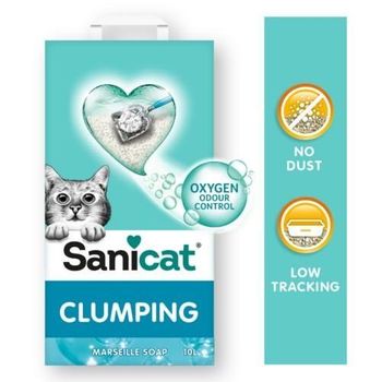 Sanicat Clumping Arena Aglomerante 10l Arena Para Gatos Perfume Jabón De Marsella