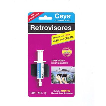 Adhesivo Especial Para Retrovisores Ceys Jeringa Con Malla 1g