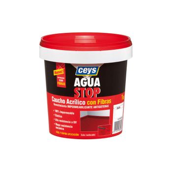 Agua Stop Impermeabilizante Caucho Acrilico Fibra Blanco 1 Kilo Ceys