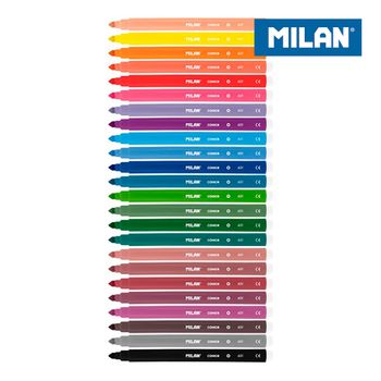 Pack 12 Rotuladores Negros Permantenes Pinta Redonda Milan