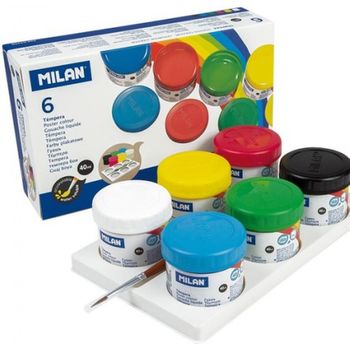 Estuche 6 Botes Tempera Milan 40ml Colores Surtidos