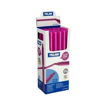 Milan Marcador Fluorescente Junior Rosa Punta Biselada Caja -22u-